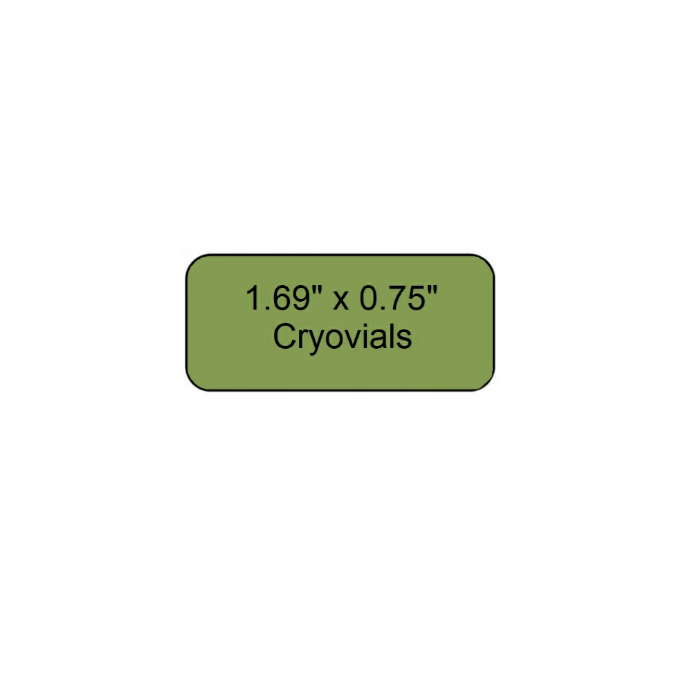 Diversified Biotech LCRY-1100-G, 1.69 x 0.75in, Green, 1,040 Labels/Unit primary image